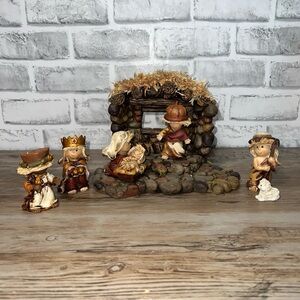 Kurt Adler Children Nativity Set with Stable Set Resin Christmas Holiday